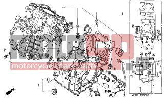 HONDA - VTR1000F (ED) 2002 - Engine/Transmission - CRANKCASE - 24612-MAL-600 - PLATE, SPINDLE