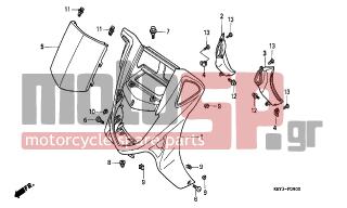 HONDA - FES125 (ED) 2001 - Body Parts - FRONT COVER - 64305-KFG-000 - DUCT, R. FR. COVER