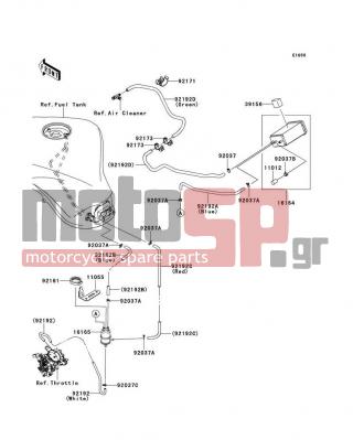 KAWASAKI - NINJA® 1000 2011 - Body Parts - Fuel Evaporative System(CA) - 39156-0714 - PAD