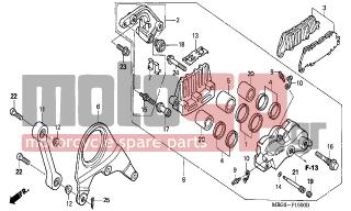 HONDA - VFR800 (ED) 2000 - Brakes - REAR BRAKE CALIPER - 90122-MBG-000 - BOLT, SOCKET, 10X30