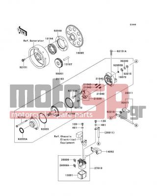 KAWASAKI - NINJA® 1000 2011 -  - Starter Motor - 13091-1884 - HOLDER,MAGNETIC SWITCH