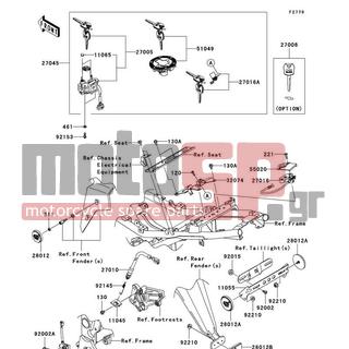 KAWASAKI - NINJA® 250R 2011 -  - Ignition Switch/Locks/Reflectors - 92153-0967 - BOLT,TORX,6X16