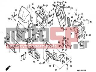 HONDA - XL600V (IT) TransAlp 1990 - Body Parts - COWL - 64209-MS6-620 - PIPE COMP., LOWER COWL MOUNTING