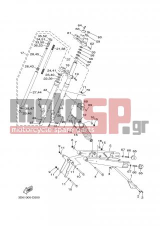 YAMAHA - XT125R (EUR) 2005 - Suspension - FRONT & REAR SUSPENSION - 3D6-F5875-00-00 - Holder, Brake Hose 1