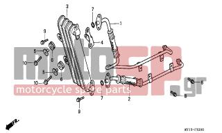 HONDA - XRV750 (IT) Africa Twin 1993 - Engine/Transmission - OIL COOLER - 50185-MY1-000 - STAY, OIL COOLER