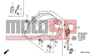 HONDA - CBR600FR (ED)  2001 - Body Parts - FRONT FENDER - 61106-MBW-D20 - RUBBER B, FR. FENDER