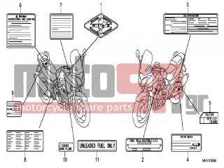HONDA - CBF1000A (ED) ABS 2006 - Body Parts - CAUTION LABEL - 87560-MZ0-611 - LABEL, DRIVE (ENGLISH/FRENCH/GERMANY)