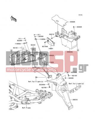 KAWASAKI - NINJA® 650R 2011 - Body Parts - Rear Fender(s) - 35023-0142 - FENDER-REAR,RR