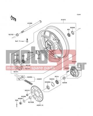 KAWASAKI - NINJA® 650R 2011 -  - Rear Wheel/Chain - 92152-0751 - COLLAR,20X35X18