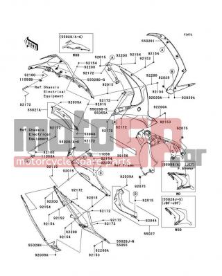 KAWASAKI - NINJA® ZX™-10R 2011 - Body Parts - Cowling Lowers - 39156-0753 - PAD,49X400X0.3