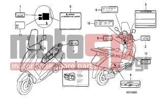 HONDA - FES125 (ED) 2004 - Body Parts - CAUTION LABEL  (FES1253-5)(FES1503-5) - 87525-MZ3-300 - LABEL, CARGO LIMIT(0.5KG)