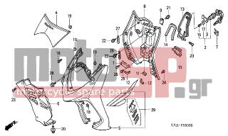 HONDA - SES150 (ED) 2004 - Body Parts - FRONT COVER - 64300-KPZ-900ZA - COVER SET, FR. UPPER (WL) *PB324C*