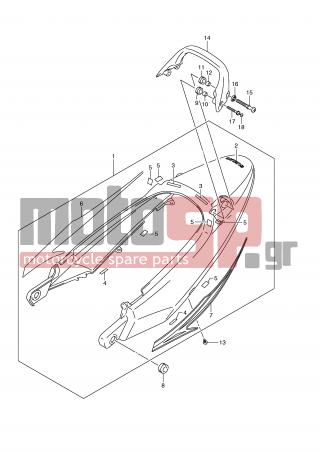SUZUKI - GSF1250A (E2) 2008 - Body Parts - SEAT TAIL COVER (GSF1250SAZK9) - 09180-06300-000 - SPACER, TAIL COVER RR FR