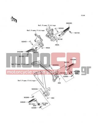 KAWASAKI - NINJA® ZX™-10R ABS 2011 -  - Footrests - 34028-0140 - STEP,FR,RH