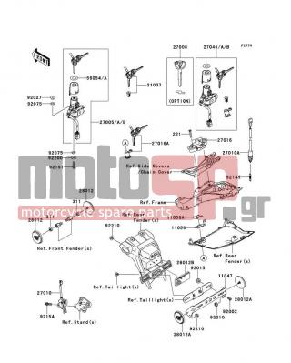 KAWASAKI - NINJA® ZX™-10R ABS 2011 -  - Ignition Switch/Locks/Reflectors - 92210-0007 - NUT,FLANGED,5MM