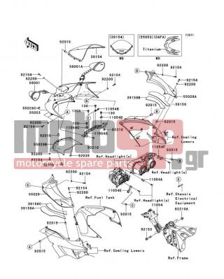 KAWASAKI - NINJA® ZX™-14 2011 - Body Parts - Cowling - 39156-0157 - PAD,INNER COWLING,RH,LWR