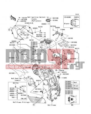 KAWASAKI - NINJA® ZX™-14 2011 -  - Fuel Tank - 39156-0161 - PAD,FUEL TANK COVER,CNT