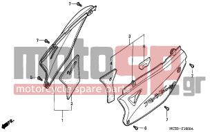 HONDA - XL650V (ED) TransAlp 2001 - Body Parts - SIDE COVER - 83520-MCB-920ZB - COVER SET, R. SIDE (WL) *TYPE5*