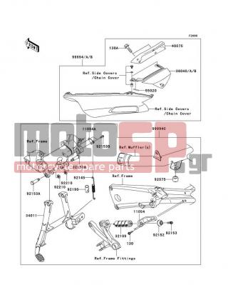 KAWASAKI - NINJA® ZX™-14 2011 - Body Parts - Optional Parts - 36040-0059-H8 - COVER-TAIL,CNT,EBONY
