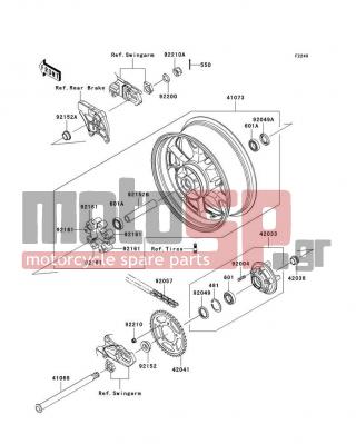 KAWASAKI - NINJA® ZX™-14 2011 -  - Rear Wheel/Chain - 42041-0023 - SPROCKET-HUB,41T