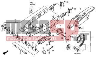 HONDA - XL700VA (ED)-ABS TransAlp 2008 - Frame - SWINGARM - 90114-126-900 - BOLT, FLANGE, 6MM