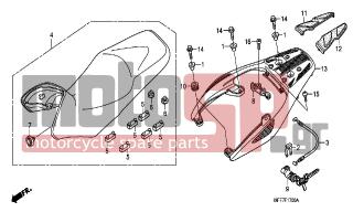 HONDA - XL700VA (ED)-ABS TransAlp 2008 - Body Parts - SEAT/REAR CARRIER - 81301-MFF-D00 - RUBBER, R. CARRIER