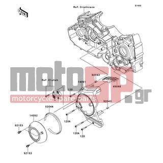 KAWASAKI - VULCAN® 1700 VAQUERO® 2011 - Engine/Transmission - Chain Cover - 14092-0246 - COVER,PULLEY OUTER