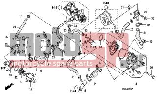 HONDA - FJS400D (ED) Silver Wing 2006 - Engine/Transmission - WATER PUMP - 19127-MCT-000 - JOINT, THREE WAY