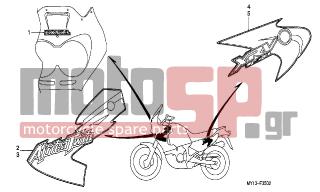 HONDA - XRV750 (ED) Africa Twin 2000 - Body Parts - STRIPE/MARK (3) - 87139-MAY-G20ZB - STRIPE, L. SIDE COVER *TYPE12*