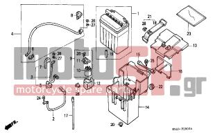 HONDA - CBR1000F (ED) 1991 - Electrical - BATTERY - 32416-MF5-000 - COVER B, MAGNETIC SWITCH
