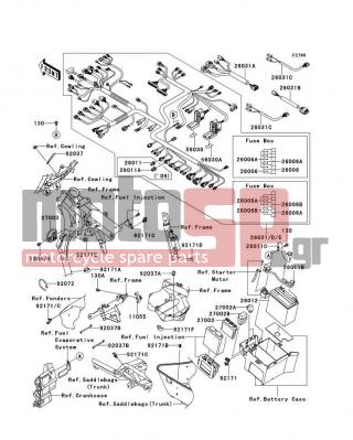 KAWASAKI - VULCAN® 1700 VOYAGER® 2011 -  - Chassis Electrical Equipment - 11055-0613 - BRACKET,CONNECTOR