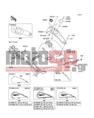KAWASAKI - VULCAN® 1700 VOYAGER® ABS 2011 -  - Fuel Tank - 14092-0046 - COVER,IGNITION SWITCH