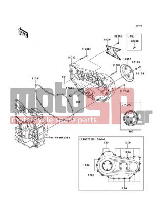 KAWASAKI - VULCAN® 1700 VOYAGER® ABS 2011 - Engine/Transmission - Right Engine Cover(s) - 11061-0337 - GASKET,CLUTCH COVER