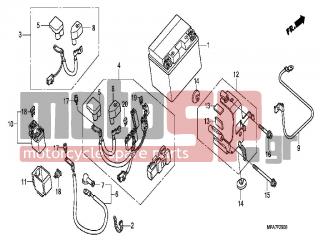 HONDA - CBF1000A (ED) ABS 2006 - Electrical - BATTERY - 32161-404-610 - BAND B1, WIRE
