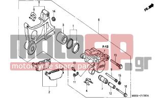 HONDA - VTR1000F (ED) 2002 - Brakes - REAR BRAKE CALIPER - 43215-ML3-911 - PIN, HANGER