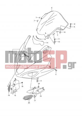 SUZUKI - GSXF650 (E2) 2010 - Body Parts - COWLING BODY (MODEL K8/K9) -  - SCREW, SCREEN 