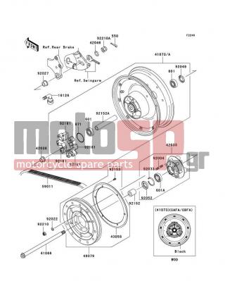 KAWASAKI - VULCAN® 900 CUSTOM 2011 -  - Rear Wheel/Chain - 41073-0083-496 - WHEEL-ASSY,RR,P.SILVER