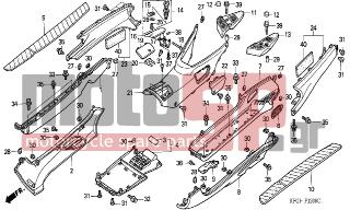 HONDA - FES250 (ED) 2002 - Body Parts - FLOOR PANEL/CENTER COVER - 83510-KEY-900ZJ - COVER SET, L. SIDE (WL) *BG123R*