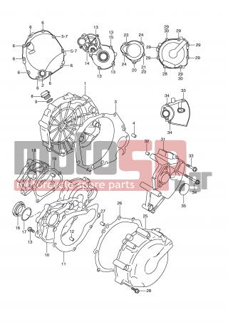SUZUKI - GSX-R1000 (E2) 2001 - Engine/Transmission - CRANKCASE COVER - 09280-17003-000 - O RING (D:3.1,ID:16.8)