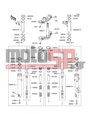 KAWASAKI - W800 (EUROPEAN) 2011 -  - Front Fork - 44005-0083 - PIPE-LEFT FORK OUTER
