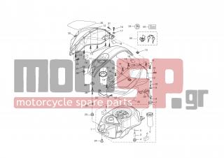 YAMAHA - YZF R125 (GRC) 2008 - Body Parts - FUEL TANK - 5D7-F4139-00-P1 - Cover, Side 2