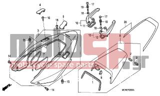 HONDA - VFR800 (ED) 2006 - Body Parts - REAR COWL - 77216-MCW-D00ZE - COVER, R. GRIP *NHA30M*