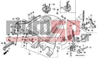 HONDA - CBR1000F (ED) 1988 - Body Parts - FUEL TANK - 16950-MM5-771 - COCK ASSY., FUEL