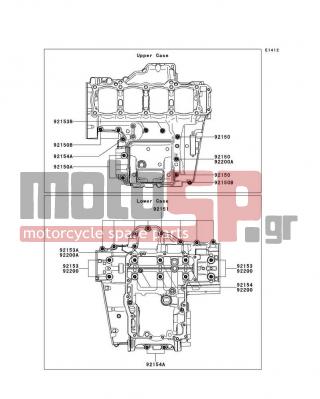 KAWASAKI - Z1000 2011 - Κινητήρας/Κιβώτιο Ταχυτήτων - Crankcase Bolt Pattern - 92150-1483 - BOLT,8X70