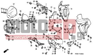 HONDA - XL650V (ED) TransAlp 2000 - Body Parts - COWL - 64201-MCB-610ZD - COWL, FR. CENTER *GY120M*