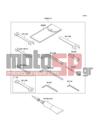 KAWASAKI - Z1000 2011 - Εξωτερικά Μέρη - Owner's Tools - 92126-004 - TOOL-WRENCH,OPEN END,8X10