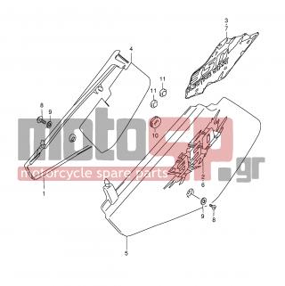 SUZUKI - DR350SE X (E2) 1999 - Body Parts - FRAME COVER (MODEL R/S) -  - TAPE, LH 