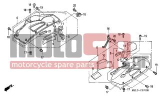 HONDA - CBR1000RR (ED) 2005 - Body Parts - MIDDLE COWL (CBR1000RR4/5) - 64543-MEL-000 - STAY, R. MIDDLE COWL