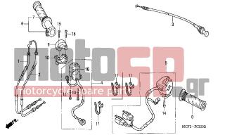 HONDA - VTR1000SP (ED) 2006 - Frame - SWITCH/CABLE - 17910-MCF-D31 - CABLE COMP. A, THROTTLE
