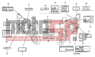HONDA - CBR125RW (ED) 2007 - Body Parts - CAUTION LABEL( CBR125RW7/R W9/RWA) - 87501-KTM-P00 - PLATE, REGISTERED NUMBER